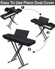 Stretchy Electric Piano Keyboard Covers – Waterproof Elastic 61 Keys, Black