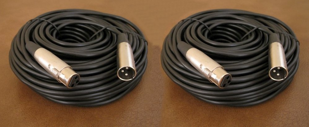 2 x 100Ft XLR 3Pin Male Female Microphone Audio Mic Cord Shielded Cables 100′ FT