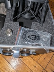 AKG P220 Microphone Bundle w/ Shock Mount, Pop Filter, Headphones, Cable &Screen