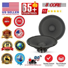 5Core 12 Inch Raw Sub Woofer Home 8 Ohms Woofer Replacement for Audio DJ Speaker