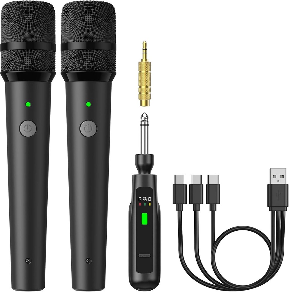2.4G Dual Cordless Microphones with USB Receiver – Karaoke & Home Entertainment