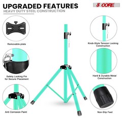 5 Core Speaker Stand Pair Adjustable 4.5Ft PA DJ Tripod Heavy Duty w 35mm Mount