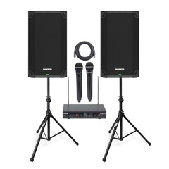 Mackie Thump12A 1300W 12-Inch Powered Loudspeaker (2) with Mic System Bundle