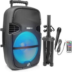 Pyle 15“ Portable Wireless BT Speaker System w/LED Light, and Wheels PPHP1548B