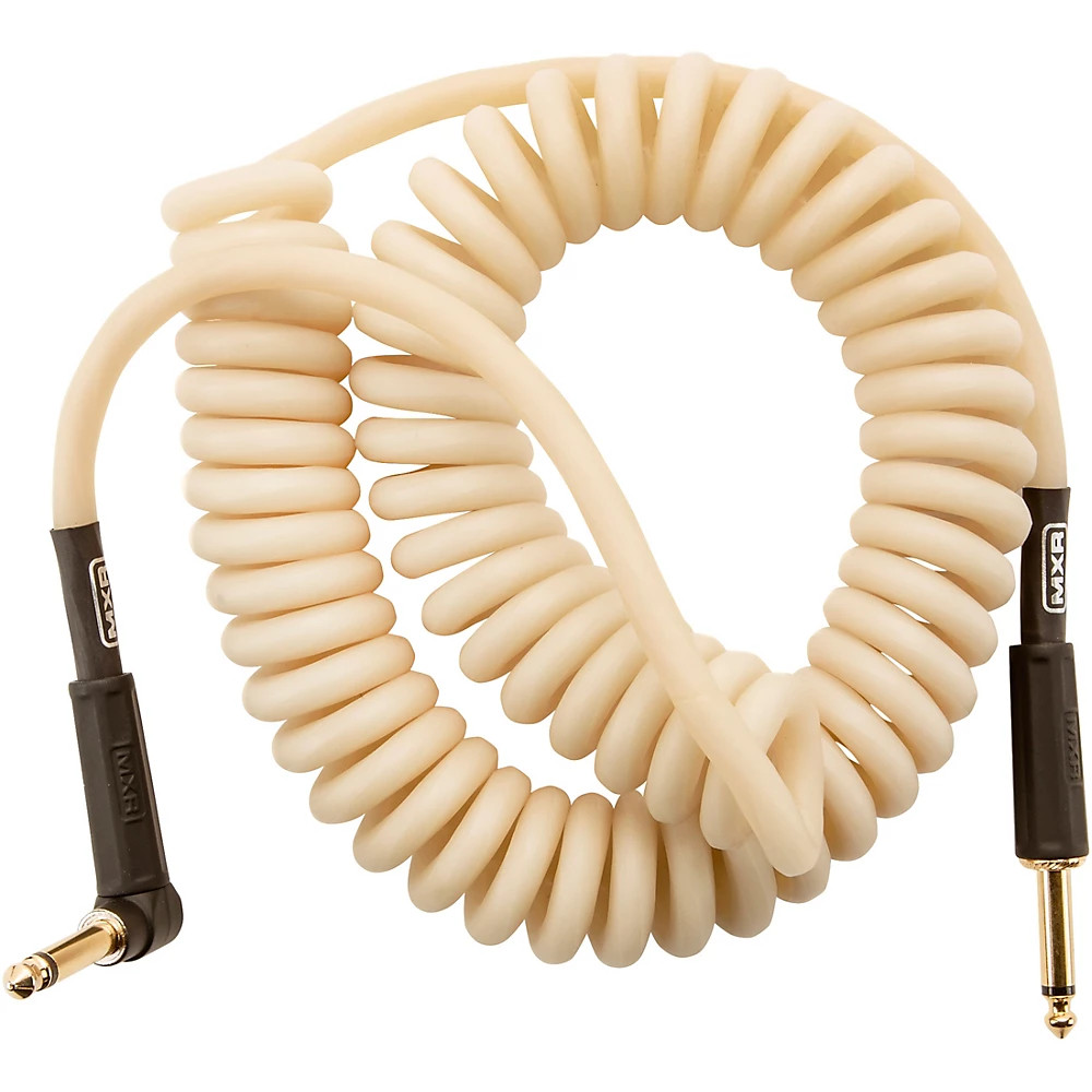 MXR 15′ GLO Coil Instrument Cable Straight to Angle 15 ft.
