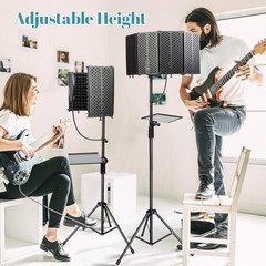Microphone Stand With Isolation Shield,Recording Studio w/Ground Tripod