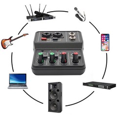 2-channel Mini Audio DJ Mixer Console, Professional Controller Sound Mixer USB