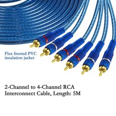 MEIRIYFA RCA Car Audio Cable Y Splitter Adapter Cord 2 Channel to 4 5 meters