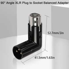 Adjustable 90 Right Angle XLR Audio Connector 3Pin Male to Female Adapter Cable