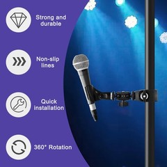 Mic Crab Clamp, Microphone Mount with Double Ball Head Adjustment 1/4″ to 5/8…
