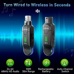 2.4GHz Wireless Microphone System 4-Channel XLR Transmitter & Receiver Dynami…