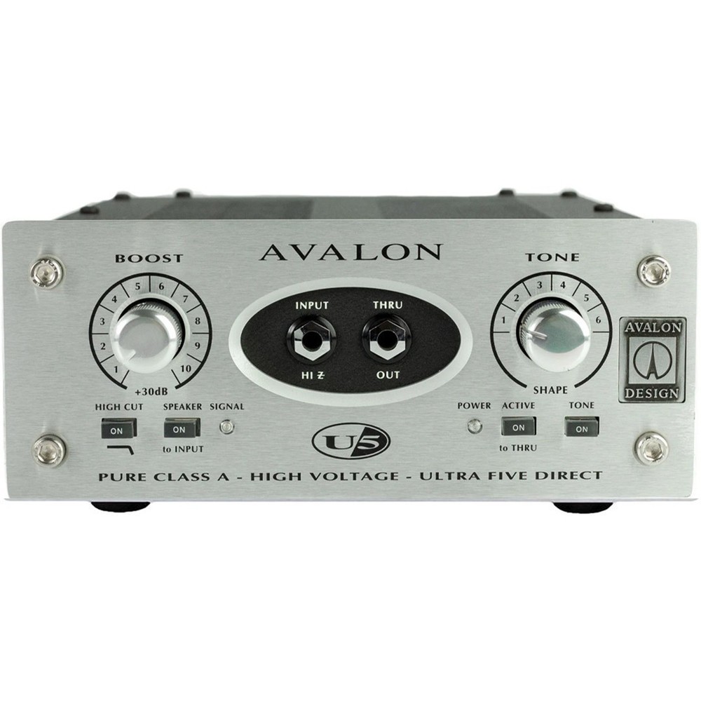 Avalon Design U5 Class A DI Box Instrument Preamp Balanced Earth Lift Silver