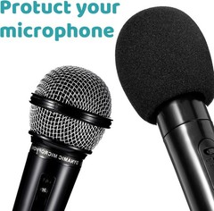 Microphone Cover, 6PCS Foam Mic Covers Black Microphone Windscreen Pop Filter Co