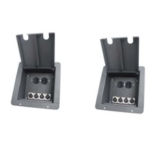 2 Recessed Stage Pocket Floor Box 4 XLR Female Mic Connectors & AC by Elite Core