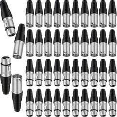 20 Pairs XLR 3 Pin Male and Female MIC Connector Plug Audio Microphone Connector