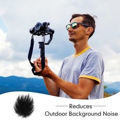 Nezyo 10 Pcs Camera Mic Windscreen Wind Muff Built in 0.24 x inch, Black