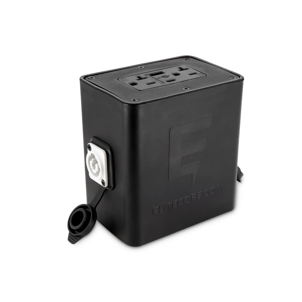 EC PowerCon Pass Thur Box w/4 Edison Female USB-C & USB-A