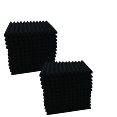 96 PK RED/BLACK Acoustic Foam Panel Wedge Studio Soundproofing Wall Tiles12X12X1