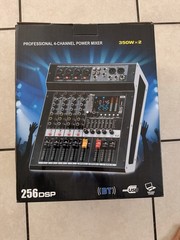 Professional 4-Channel Power Mixer 350W x2 Bluetooth USB DSP AudioMixing Console