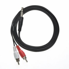 15FT 1/4″ (6.35mm) Stereo Male to 2-RCA L+R Male Plug Dj Guitar Cable Audio Cord