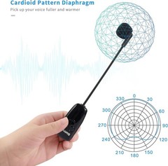 Easy-to-Use Wireless Mic System, 400mAh Battery, 6 Hours