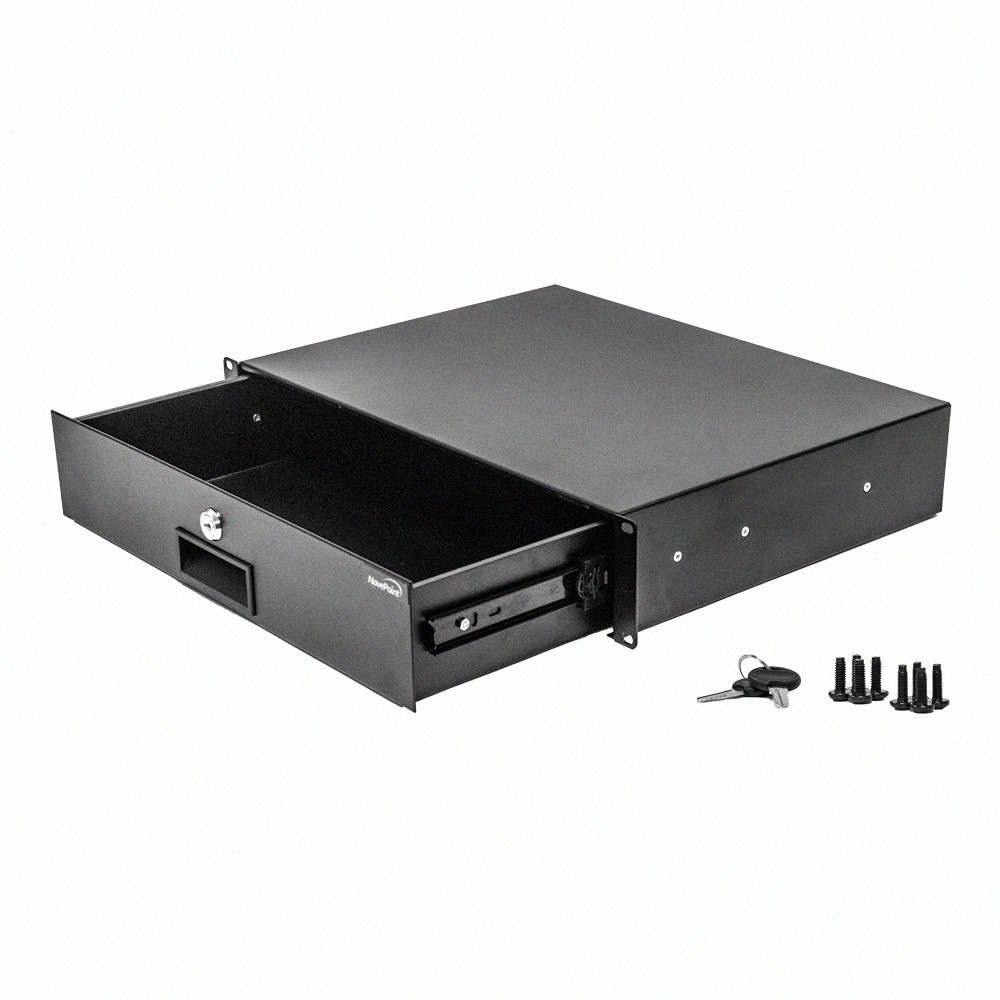 19″ Rack Mount 2U Locking Drawer Pro Audio DJ Server Rack Lock Storage Cabinet