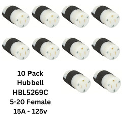 LOT 10x Hubbell HBL5269C AC Female Edison NEMA 5-15R Receptacle 15A 125V Connect