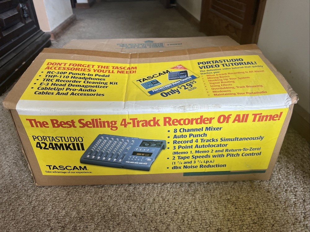 Tascam Portastudio 424MKIII 4-Track Cassette Recorder w/ Power Supply