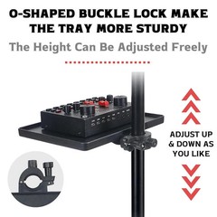 Adjustable Microphone Stand Tray for Music Sheets & Recording Accessories