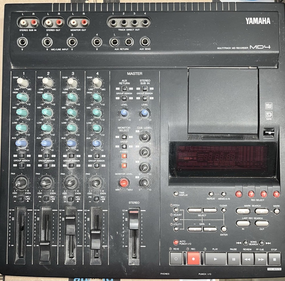 Yamaha MD4 Multitrack MD Recorder 100V 1 Cord Untested 1996 Footed