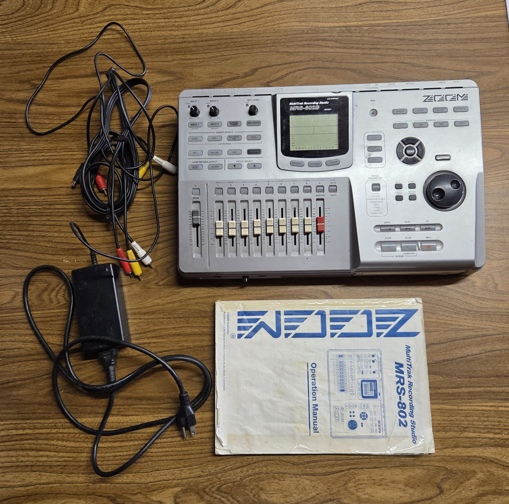ZOOM MRS-802B MultiTrak Digital Recorder CD-R/RW w/ Manual, Adapter, RCA, Tested