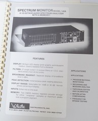 White Instruments Model 142A Spectrum Monitor Manual Vintage