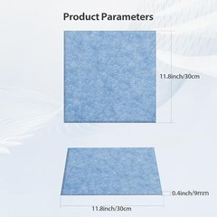 12 Pack Acoustic Panels Self Adhesive Sound Proof Square 12pcs Light Sky Blue