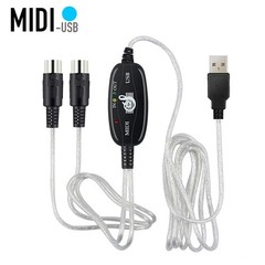 USB IN-OUT MIDI Interface Cable Converter to PC Music Keyboard Adapter Cord