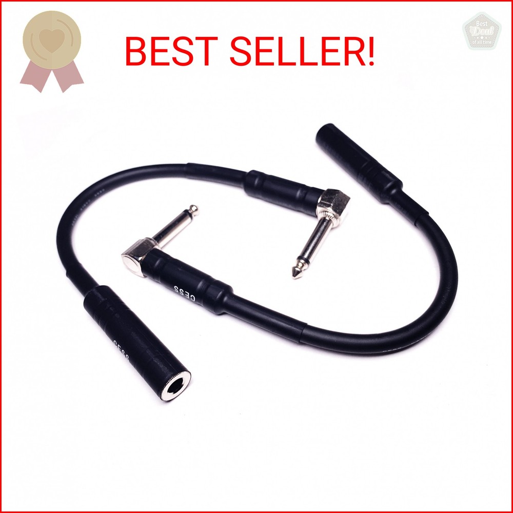 CNCESS CESS-090 Low-Noise Right Angle 1/4 TS Male to Female Guitar Extension Cab