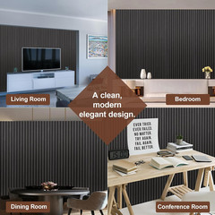 Rustic Black Oak Acoustic Wood Panels – 4 PCS for Wall & Ceiling Decor