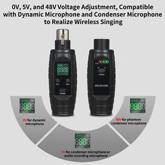 Wired to Wireless Microphone Converter Transmitter Receiver Rechargeable M6O8