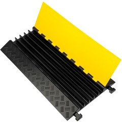 VEVOR 5 Channel Rubber Electrical Wire Cable Ramp Guard Warehouse Cord Protector