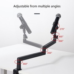 Cantilever Boom Microphone Stand Clamp Compatible for Various Microphone Models