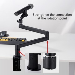 Cantilever Boom Microphone Stand Clamp Compatible for Various Microphone Models