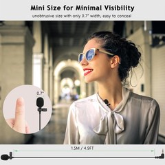 2-Pack Lavalier Microphone Compatible with DJI MIC 2, RODE Mini Size, Black