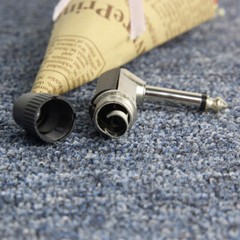 4PCS 1/4 in 6.35mm Guitar Cable End Plug Right Angle Mono Jack Male Connector