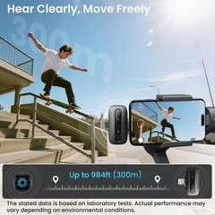 M2 Magnetic Wireless Microphone for iPhone/Camera/Android, Ultralight 9.5g, 9…