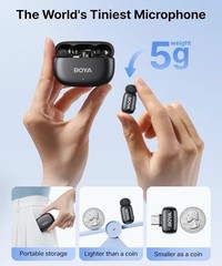BOYA Mini 2 Wireless Lavalier Microphones for Iphone 15/16/17 & Android, AI Nois