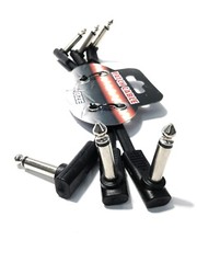 3Pcs 12cm/4.72inch Haze Guitar/Instrument Cable,1/4″ Flat Patch Cable. BK.