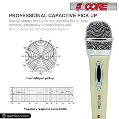 5Core Microphone Pro Microfono Dynamic Mic XLR Audio Cardiod Karaoke Vocal