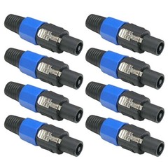 8x SpeakON Male 4 Pole Connector Head Line Plug Audio Speaker Cable Amp Adapter
