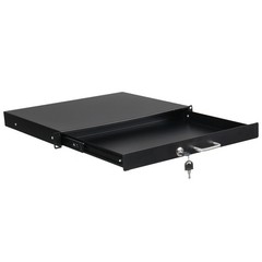19 Inch Rack Mount 1U Steel Plate DJ Drawer Equipment Cabinet Lockable w/key