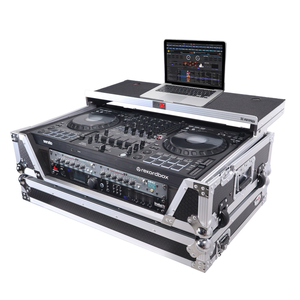 ProX XS-FLX102UWLT Flight Case For Pioneer DDJFLX10 w/Shelf+2U Rack Space+Wheels