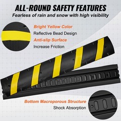 VEVOR 72“ Rubber Speed Bump 2 Channel 22000 lbs Load Heavy Duty Speed Hump